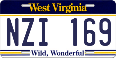 WV license plate NZI169