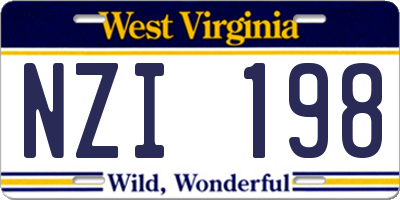WV license plate NZI198