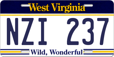WV license plate NZI237