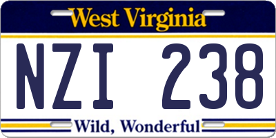 WV license plate NZI238