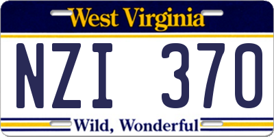 WV license plate NZI370