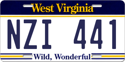 WV license plate NZI441