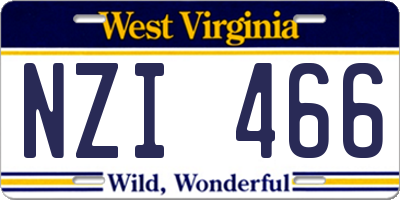 WV license plate NZI466