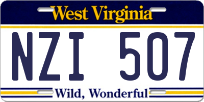 WV license plate NZI507
