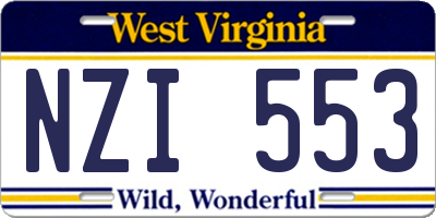WV license plate NZI553