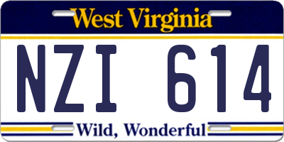 WV license plate NZI614
