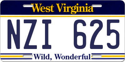 WV license plate NZI625