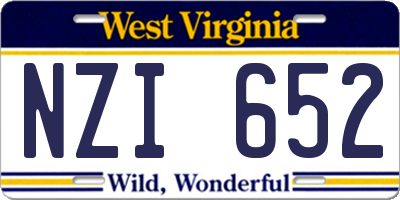 WV license plate NZI652