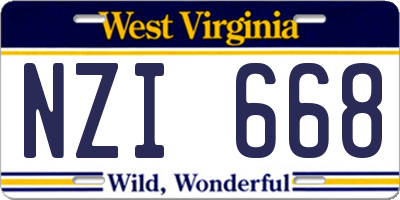WV license plate NZI668