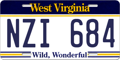 WV license plate NZI684