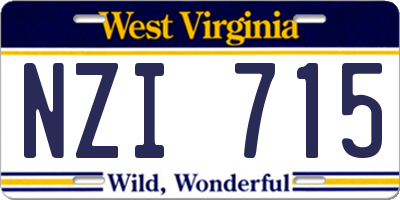 WV license plate NZI715