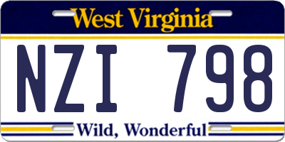 WV license plate NZI798