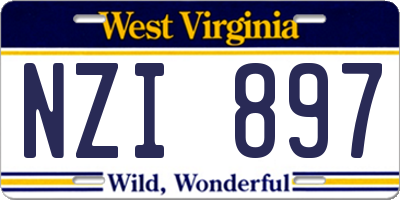 WV license plate NZI897