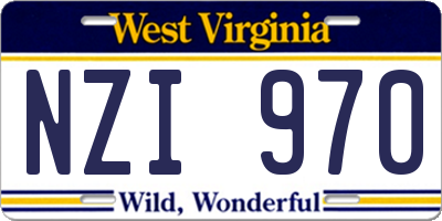 WV license plate NZI970