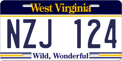 WV license plate NZJ124