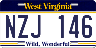 WV license plate NZJ146