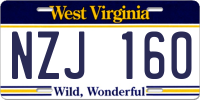 WV license plate NZJ160