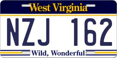 WV license plate NZJ162