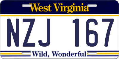 WV license plate NZJ167