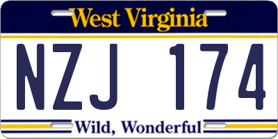 WV license plate NZJ174