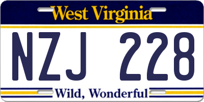 WV license plate NZJ228