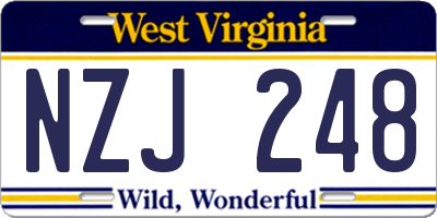 WV license plate NZJ248