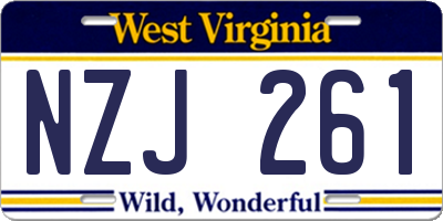 WV license plate NZJ261