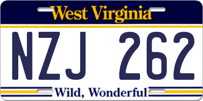 WV license plate NZJ262
