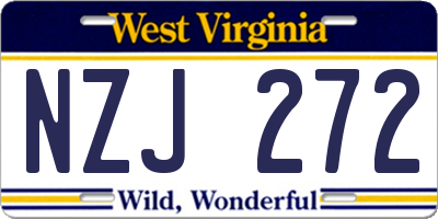 WV license plate NZJ272