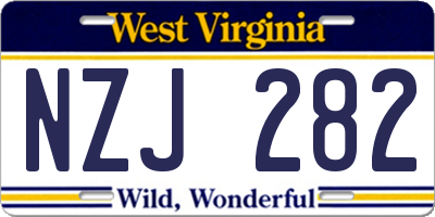 WV license plate NZJ282