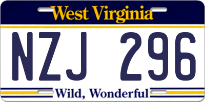 WV license plate NZJ296