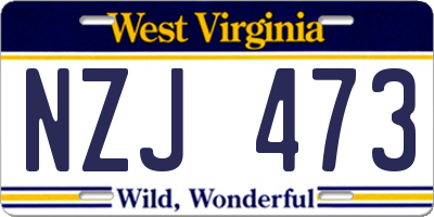 WV license plate NZJ473