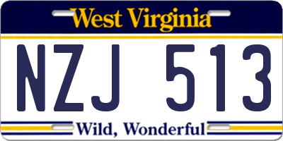 WV license plate NZJ513