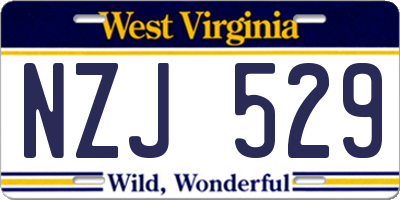 WV license plate NZJ529