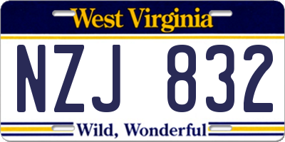 WV license plate NZJ832