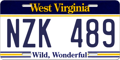 WV license plate NZK489