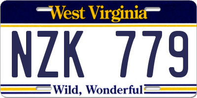 WV license plate NZK779