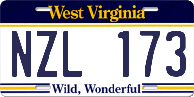 WV license plate NZL173
