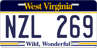WV license plate NZL269