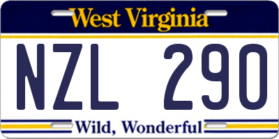 WV license plate NZL290