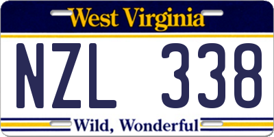 WV license plate NZL338