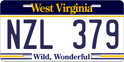 WV license plate NZL379