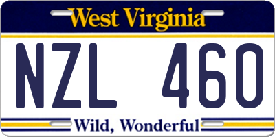 WV license plate NZL460