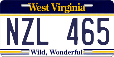 WV license plate NZL465