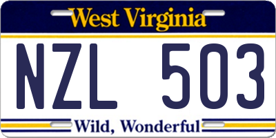 WV license plate NZL503