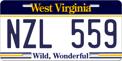 WV license plate NZL559