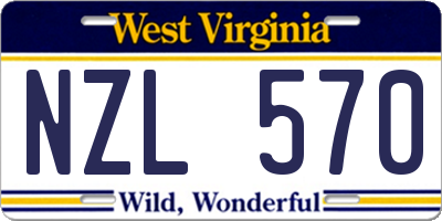 WV license plate NZL570