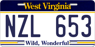 WV license plate NZL653