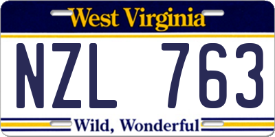 WV license plate NZL763