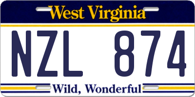 WV license plate NZL874